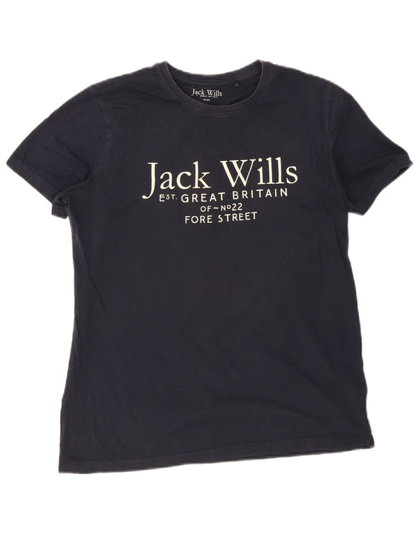 Camiseta gráfica Jack Wills Boys 14-15 anos azul marinho algodão