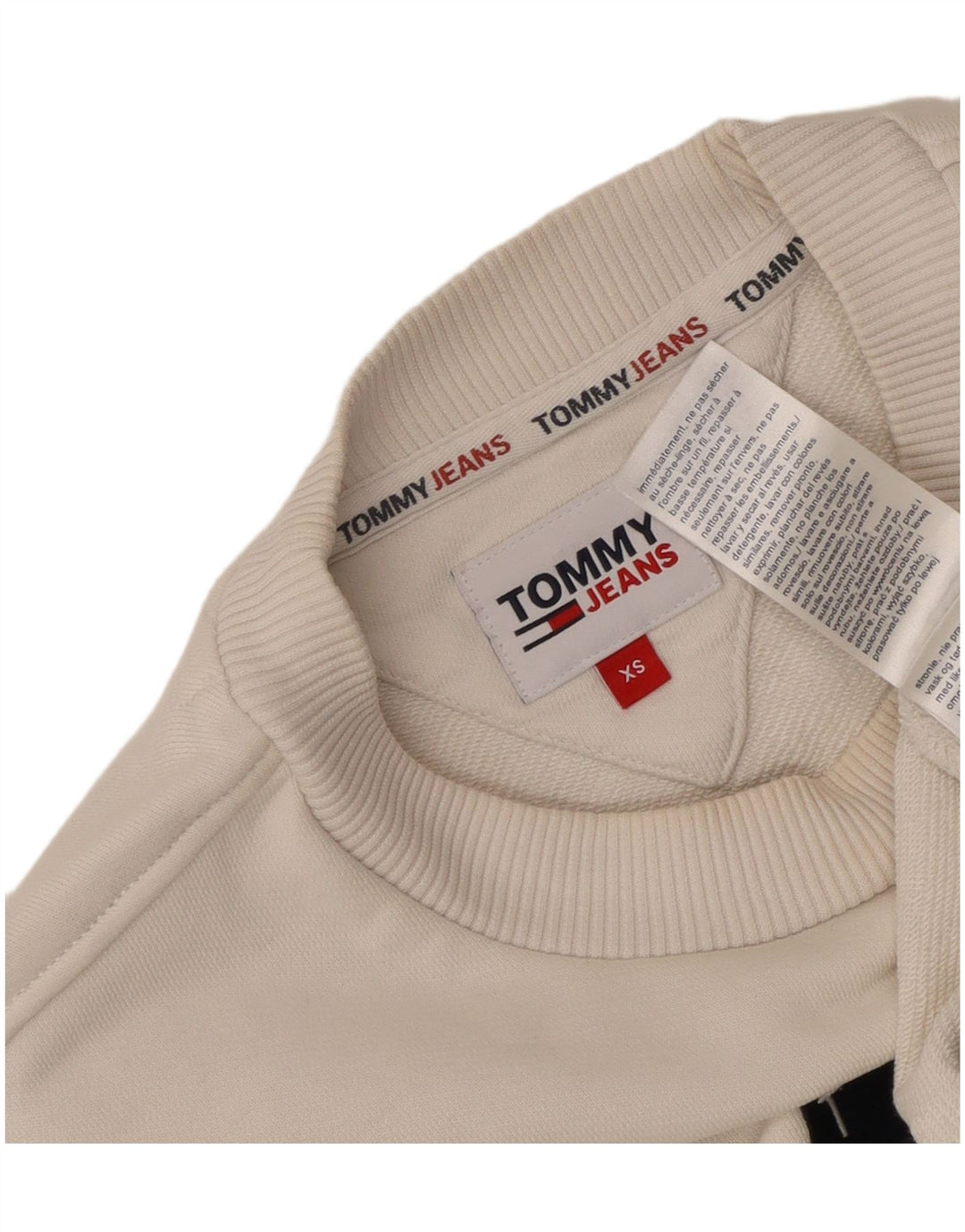 Suéter gráfico feminino TOMMY HILFIGER Reino Unido 6 XS algodão branco
