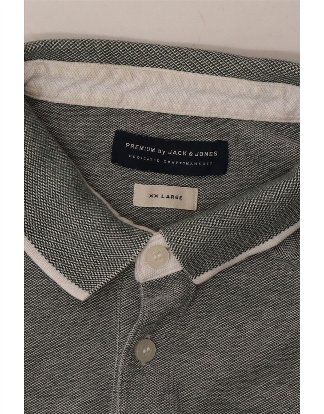 JACK & JONES Mens Polo Shirt 2XL Grey Cotton Vintage Jack & Jones and Second-Hand Jack & Jones from Messina Hembry 