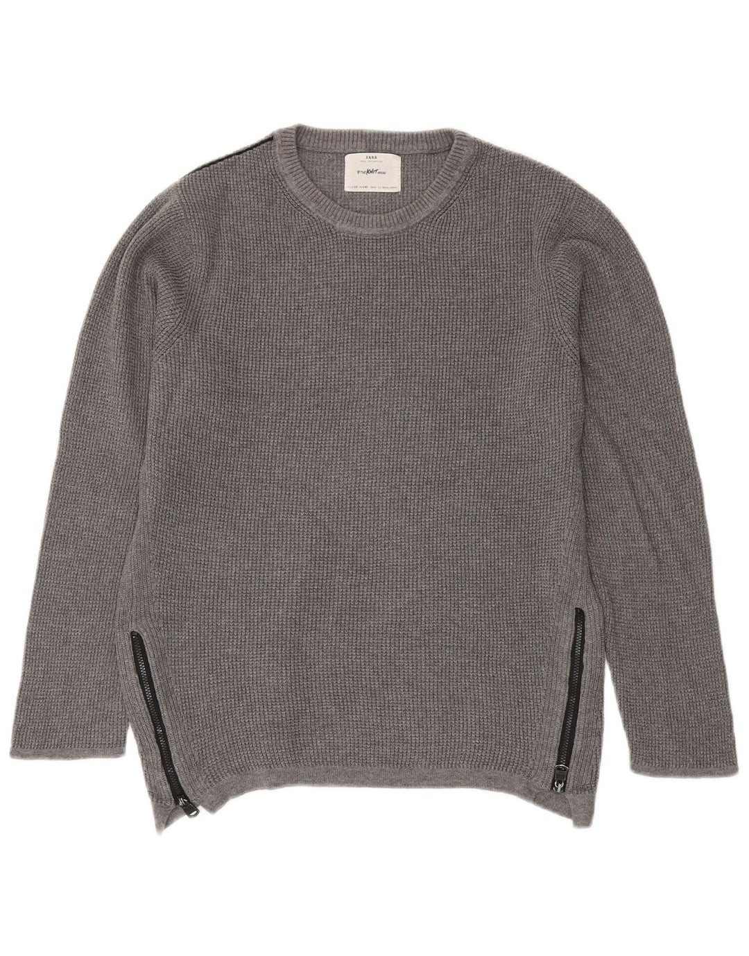 Suéter Zara Boys com gola redonda 9-10 anos algodão cinza