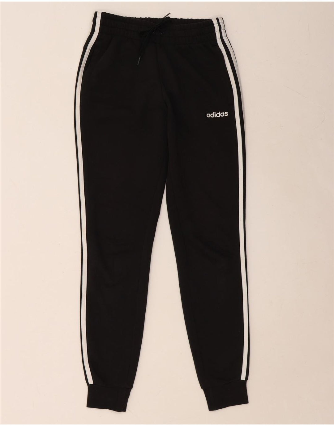 ADIDAS Calças de treino femininas Joggers UK 4/6 XS Preto Algodão