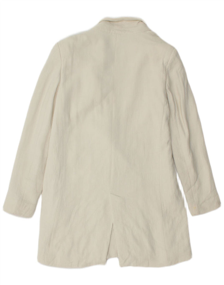 Casaco feminino MASSIMO DUTTI com peito duplo UK 14 médio branco
