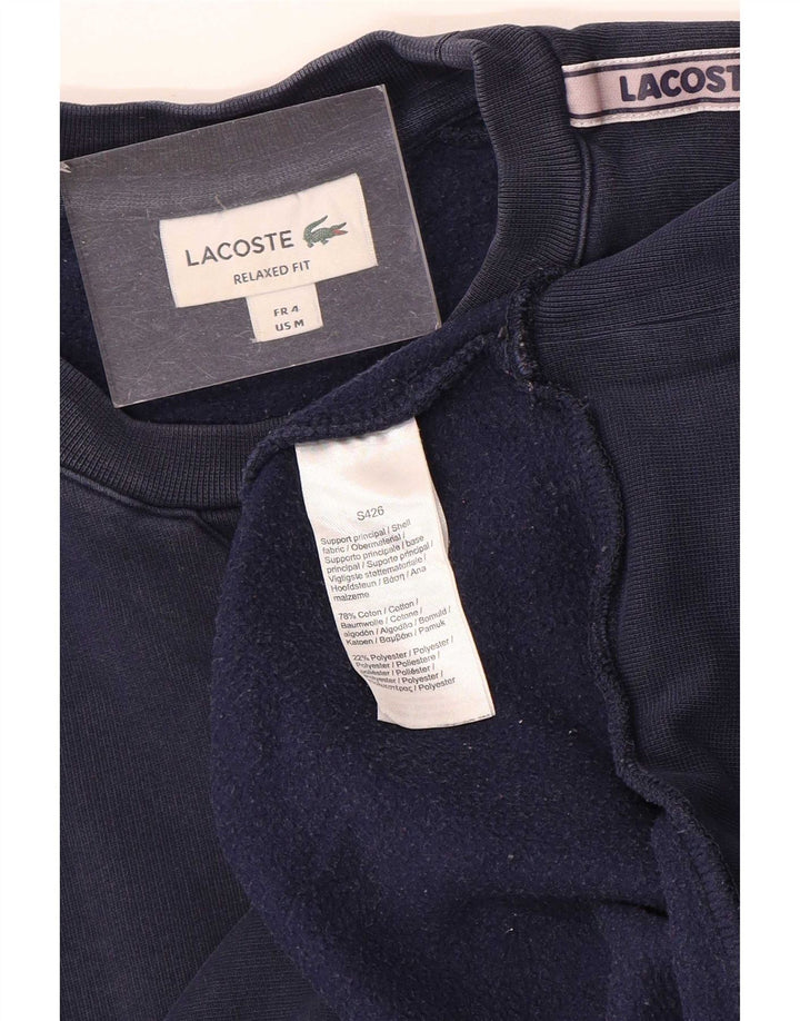 Lacoste moletom gráfico masculino jumper tamanho 4 médio azul marinho colorblock