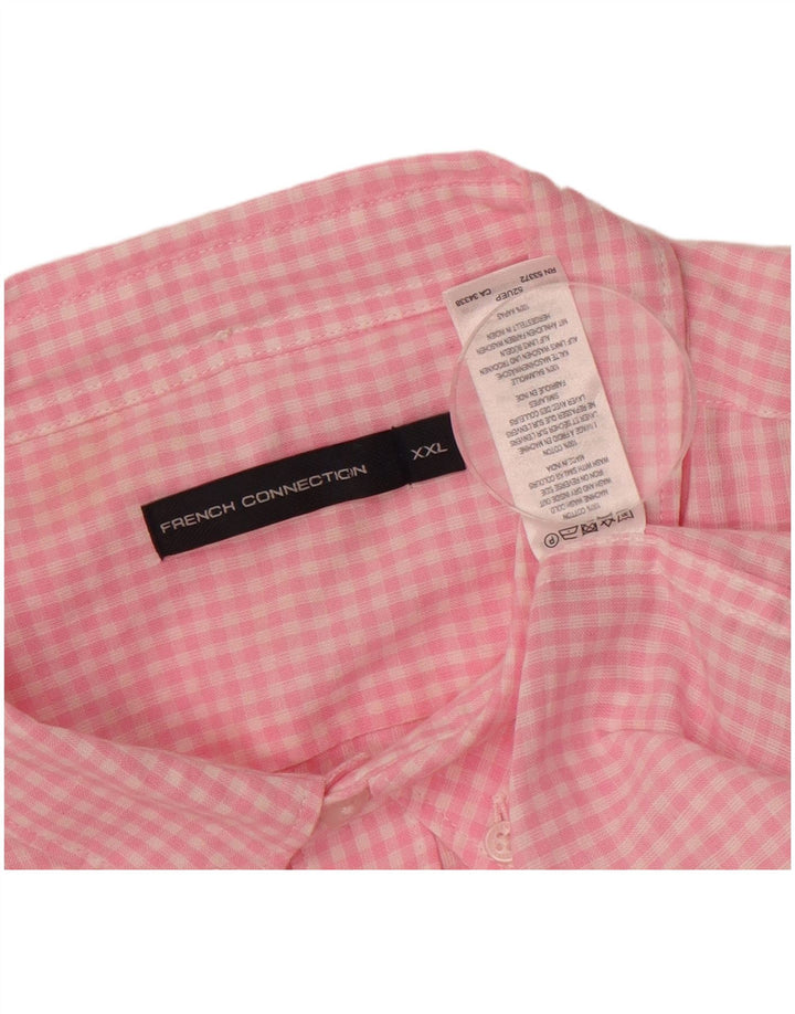 Camisa masculina FRENCH CONNECTION 2XL algodão guingão rosa