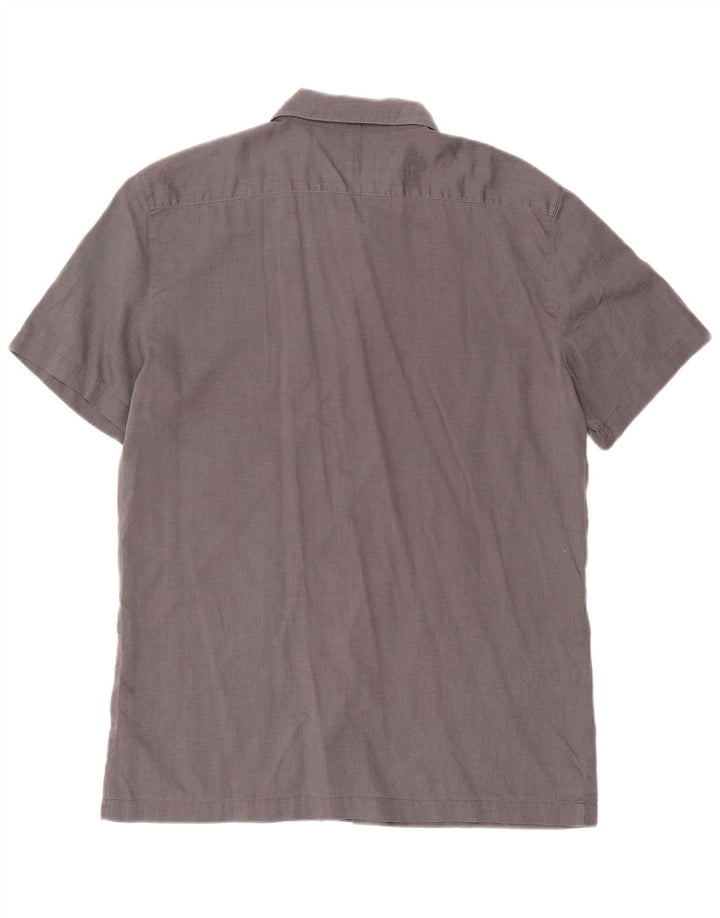 Camisa masculina de manga curta Trussardi XL cinza espinha de peixe