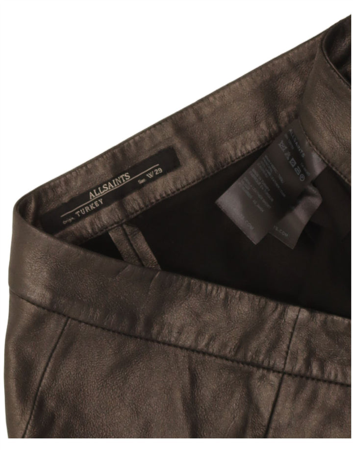 Calça feminina de couro All Saints W29 média preta