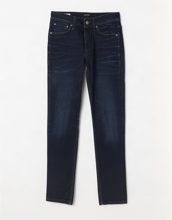 Jack & Jones Masculino Tim Slim Jeans W30 L30 Azul Marinho Algodão