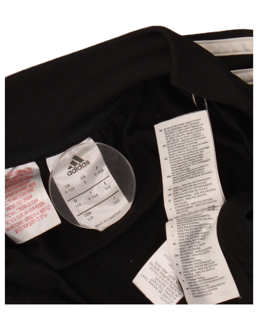 Casaco de treino adidas menino 9-10 anos preto poliéster