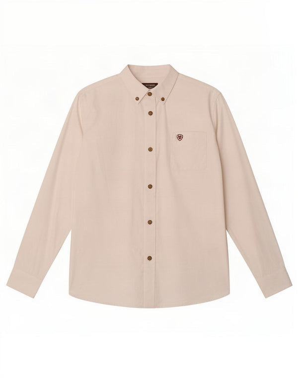 Camisa masculina Ariat 12-13 anos grande algodão branco