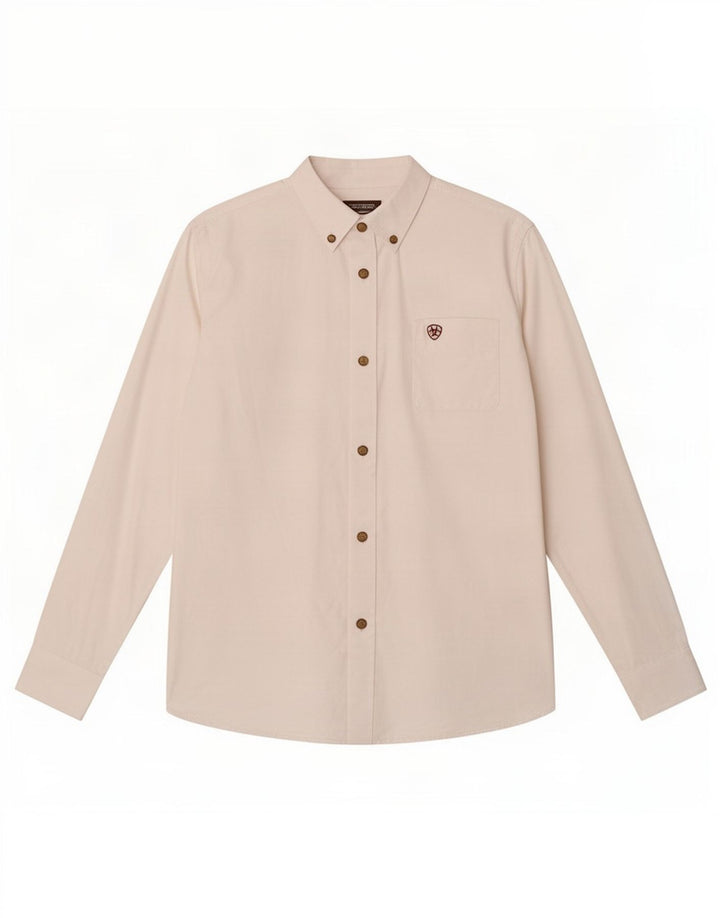 Camisa masculina Ariat 12-13 anos grande algodão branco