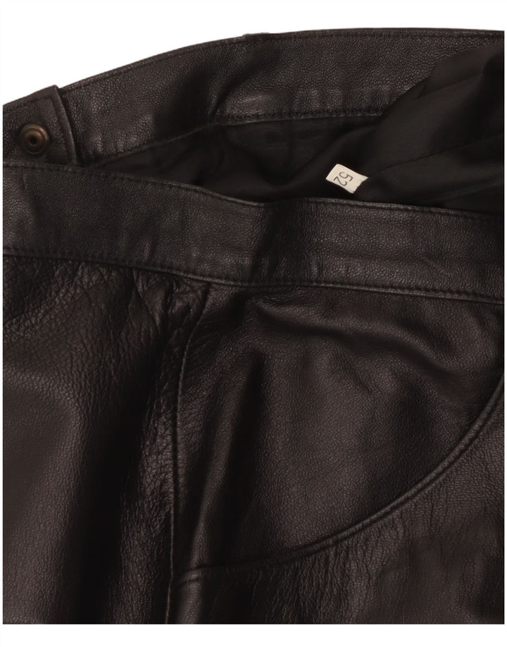 Saia de couro feminina vintage W32 grande preta