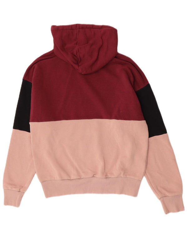 Fila Womens Hoodie Jumper UK 10 Pequeno Colorblock Colorido Algodão