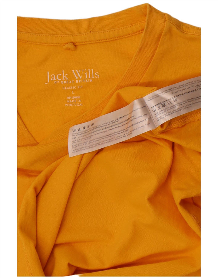 Jack Wills Camiseta masculina grande de algodão amarelo
