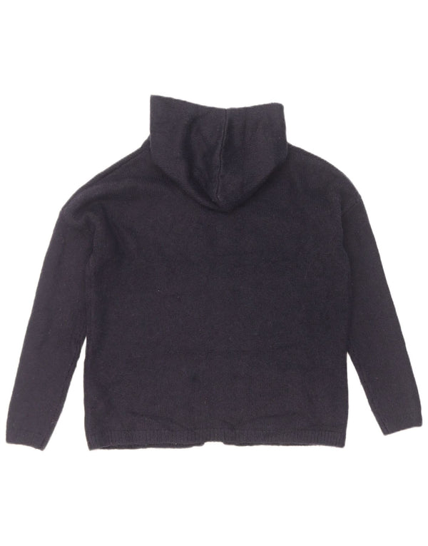 Suéter cardigã feminino com capuz Marks & Spencer Bob Camp Reino Unido 6 XS azul marinho