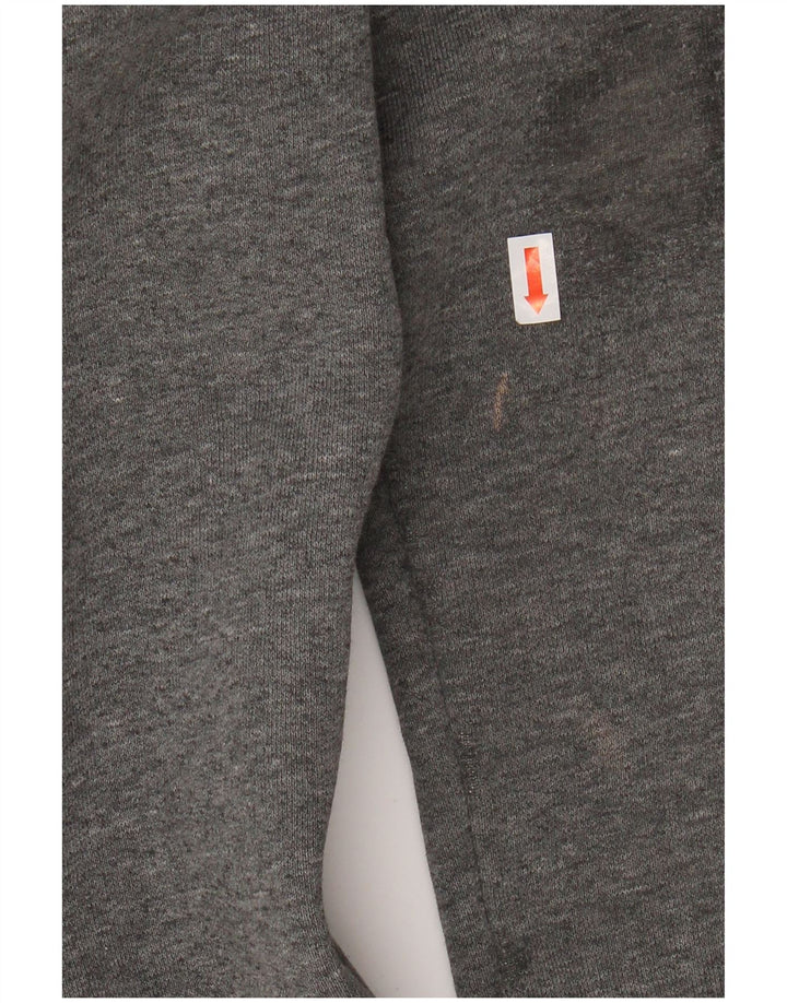 SUPERDRY Suéter masculino com capuz gráfico vintage pequeno algodão cinza