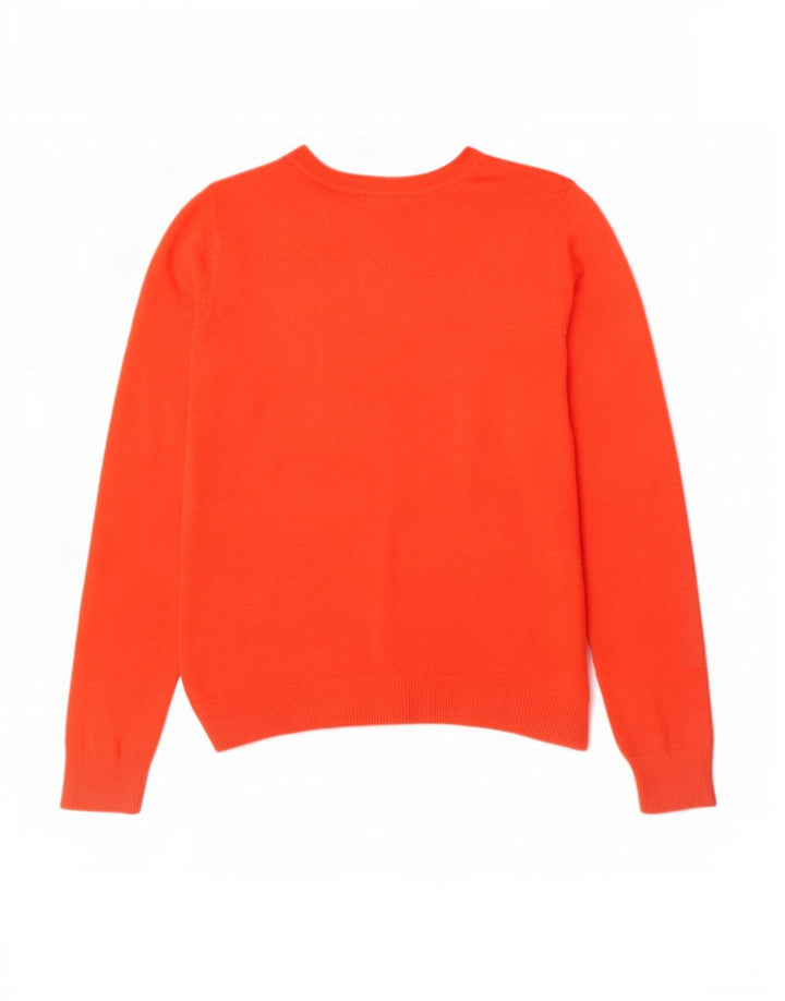 Suéter feminino Marks & Spencer com gola canoa Reino Unido 12 acrílico laranja médio
