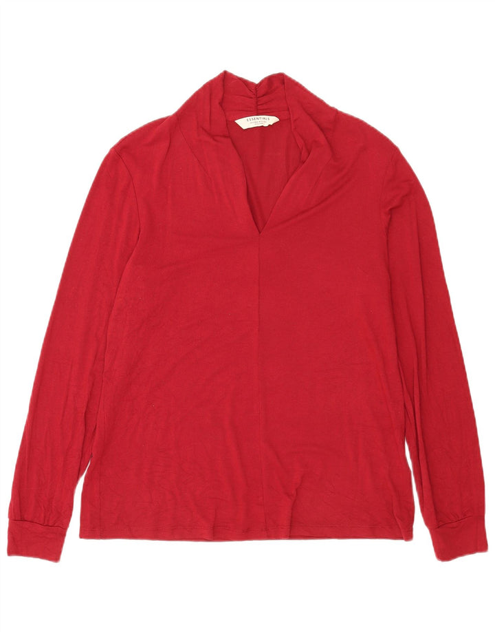 Tchibo Top feminino oversized manga comprida UE 36/38 pequeno viscose vermelha