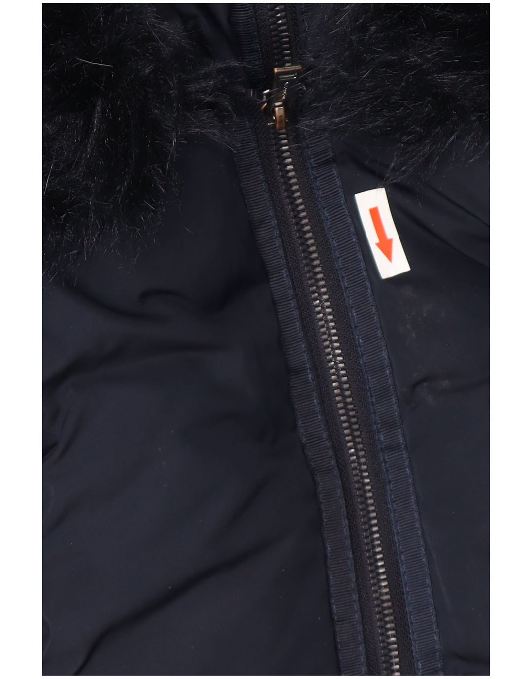 Jaqueta feminina acolchoada com capuz grande Monsoon Reino Unido 14 azul marinho médio