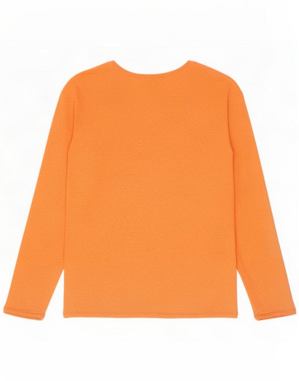 Zara Suéter masculino com gola canoa XL Algodão manchado laranja