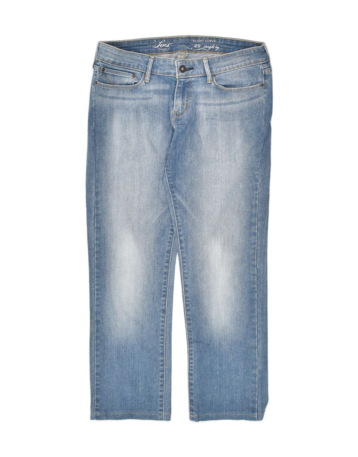 LEVI'S Womens Slight Curve Straight Jeans W29 L27 Blue Cotton | Vintage Levi's | Thrift | Second-Hand Levi's | Used Clothing | Messina Hembry 