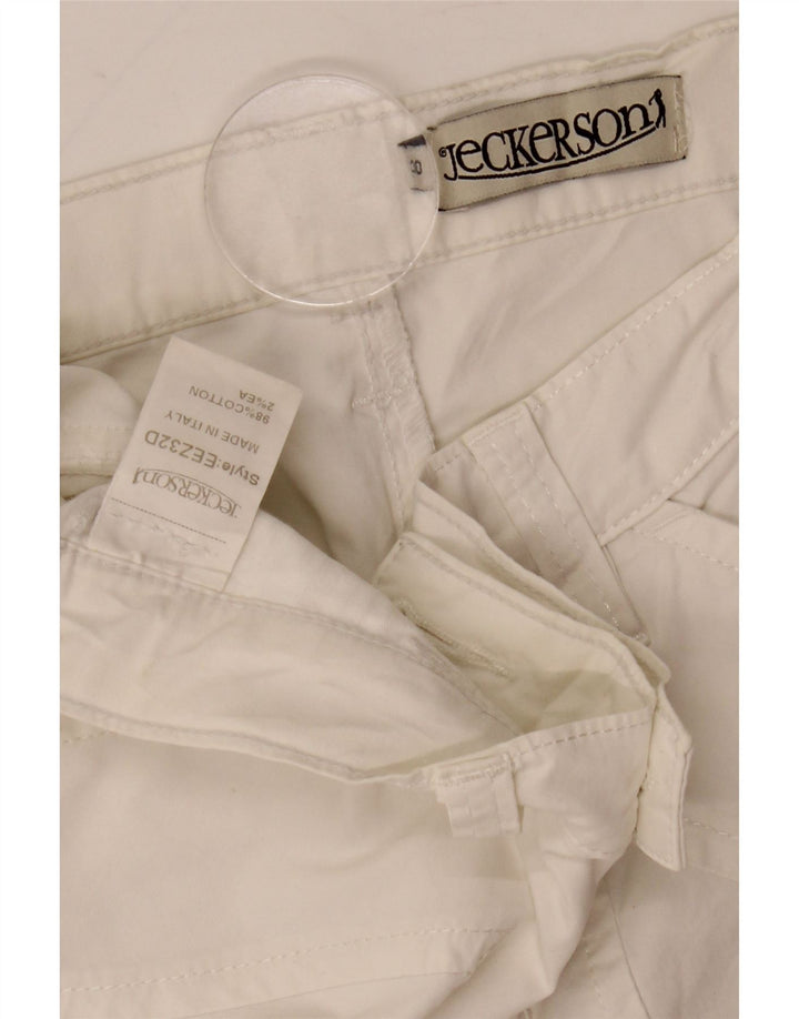 Shorts casual feminino Jeckerson W30 algodão branco médio