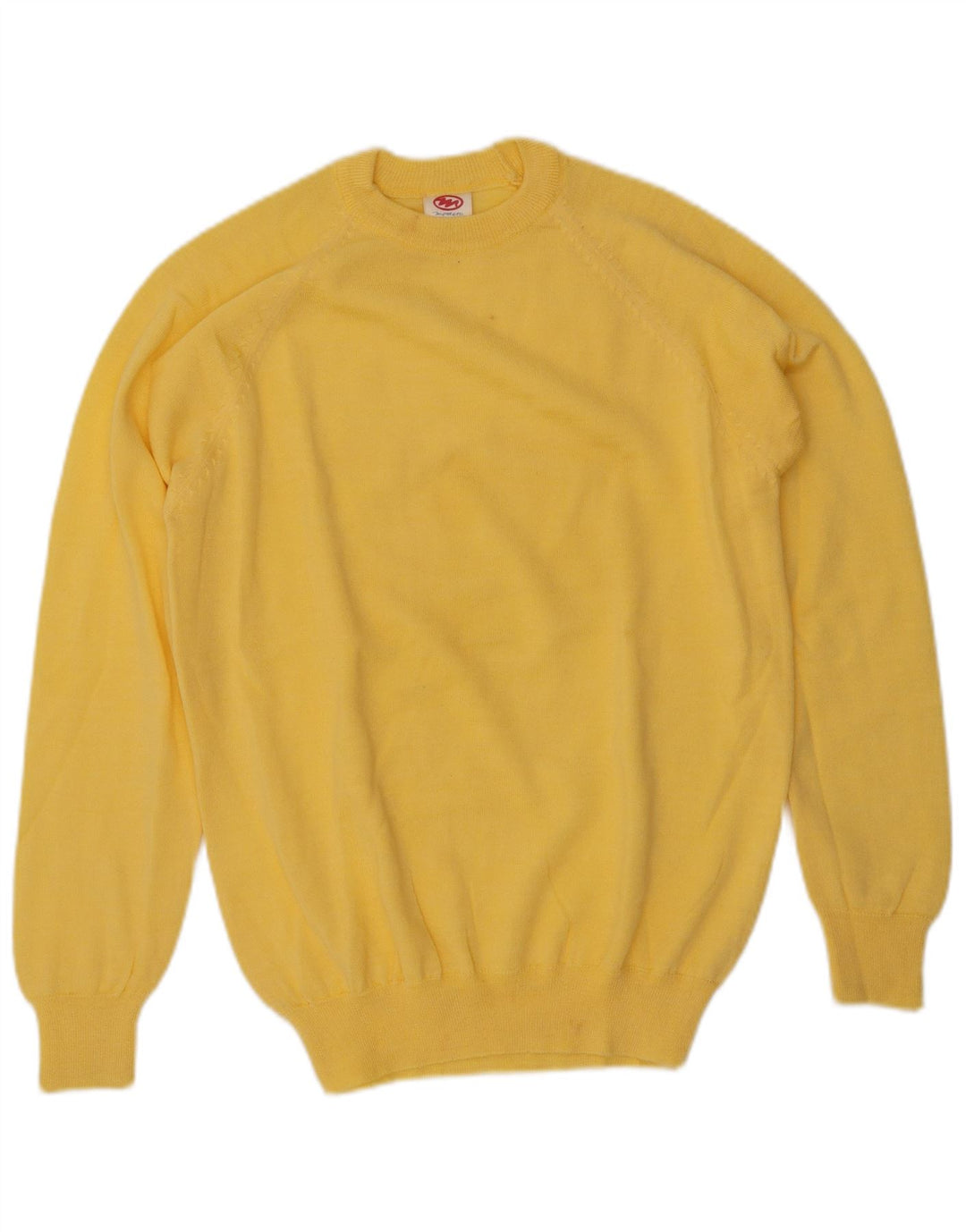 Suéter feminino VINTAGE com gola redonda Reino Unido 16 grande amarelo