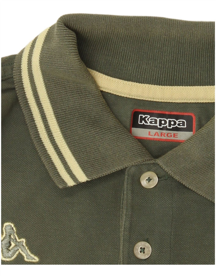 Camisa polo masculina Kappa grande cáqui