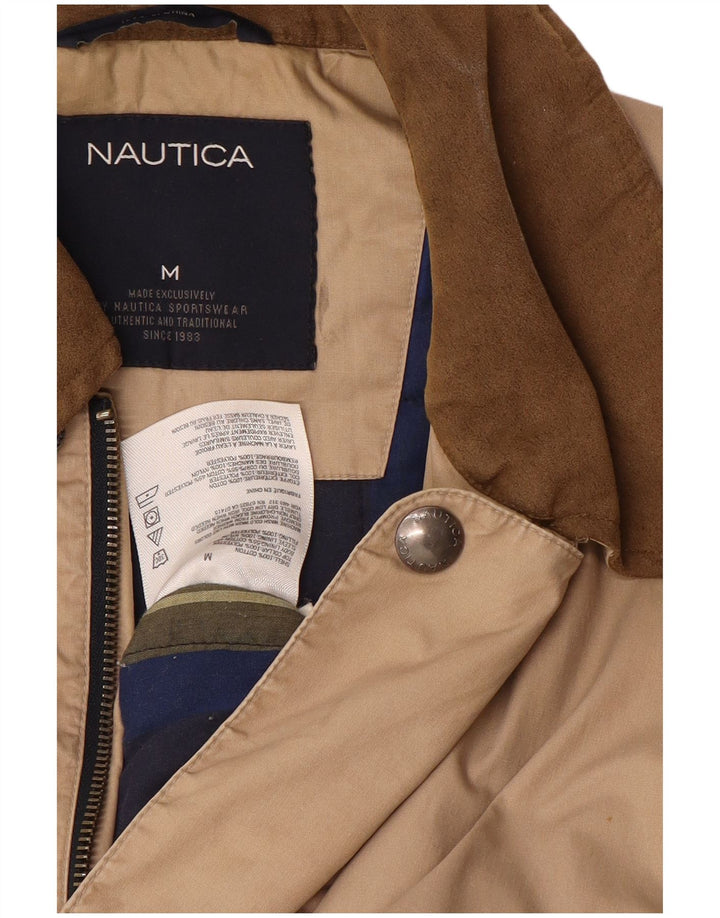 Jaqueta corta-vento masculina Nautica UK 38 poliéster bege médio