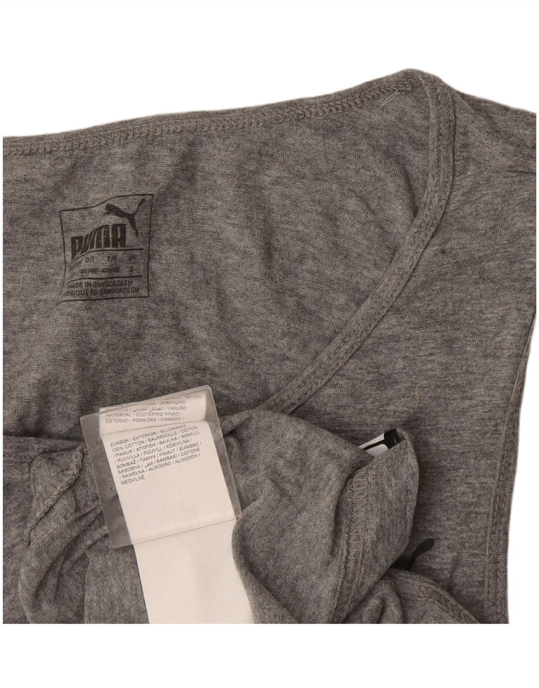 Puma masculino gráfico colete top pequeno cinza colorblock algodão