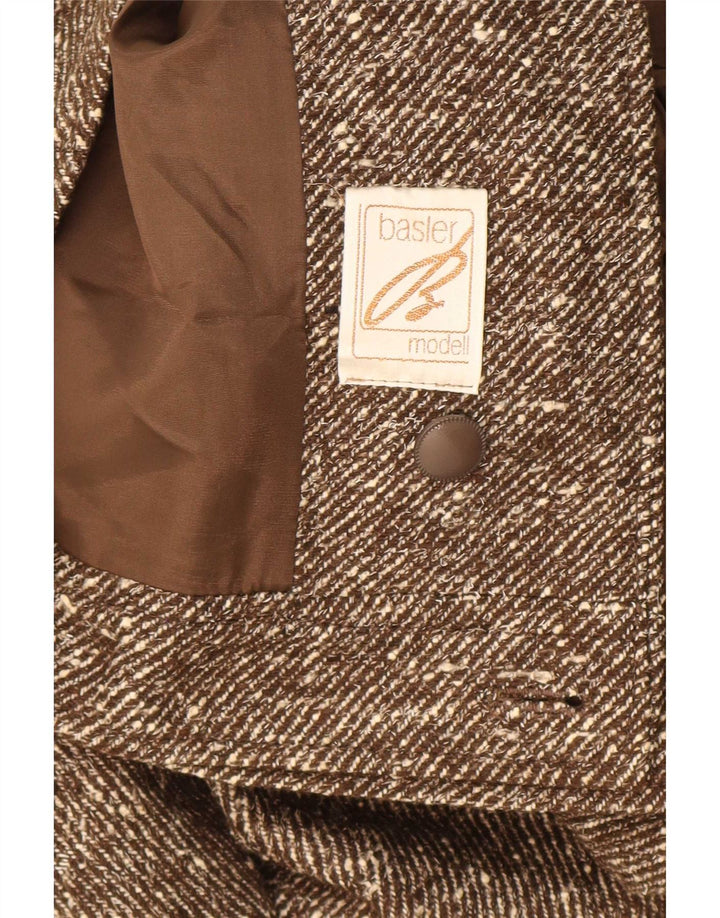 Jaqueta bomber feminina Basler UK 18 XL lã manchada marrom