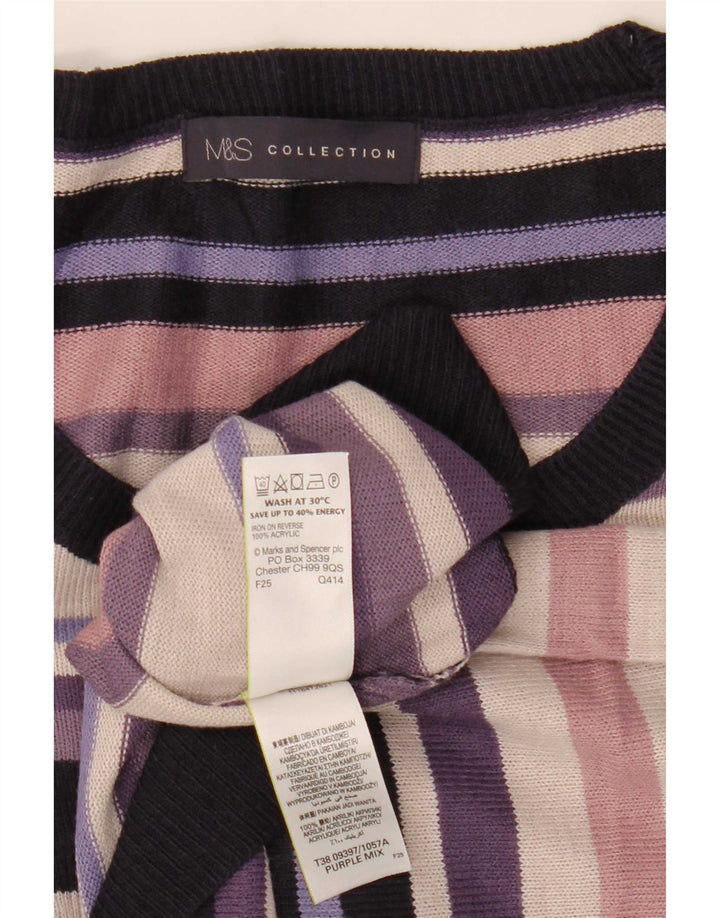 Suéter feminino Marks & Spencer com gola canoa Reino Unido 16 grande multicolorido