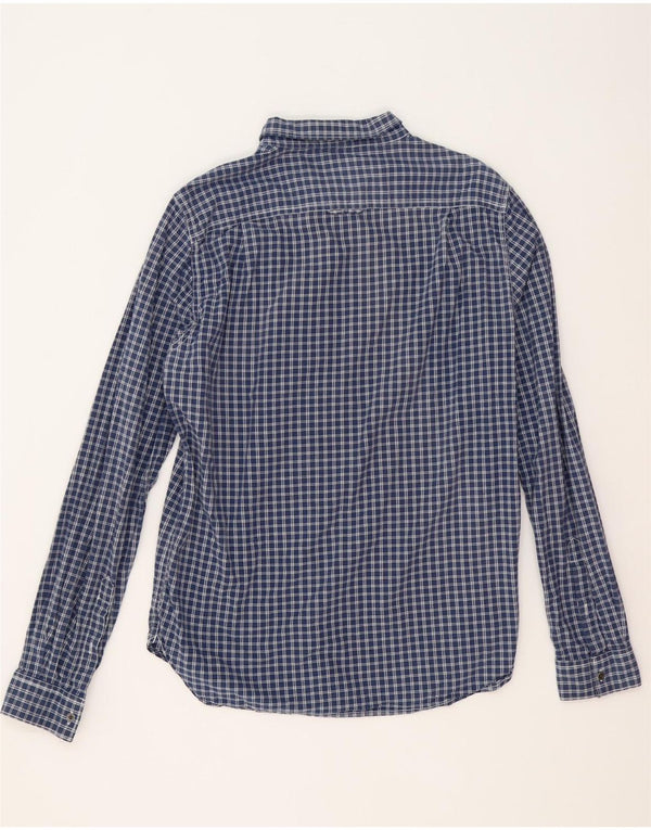 Superdry Mens Shirt XL Navy Blue Gingham Cotton