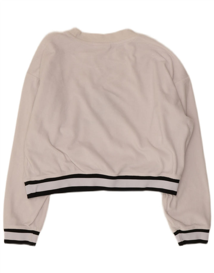 Suéter feminino com estampa gráfica JUICY COUTURE Reino Unido 16 grande branco