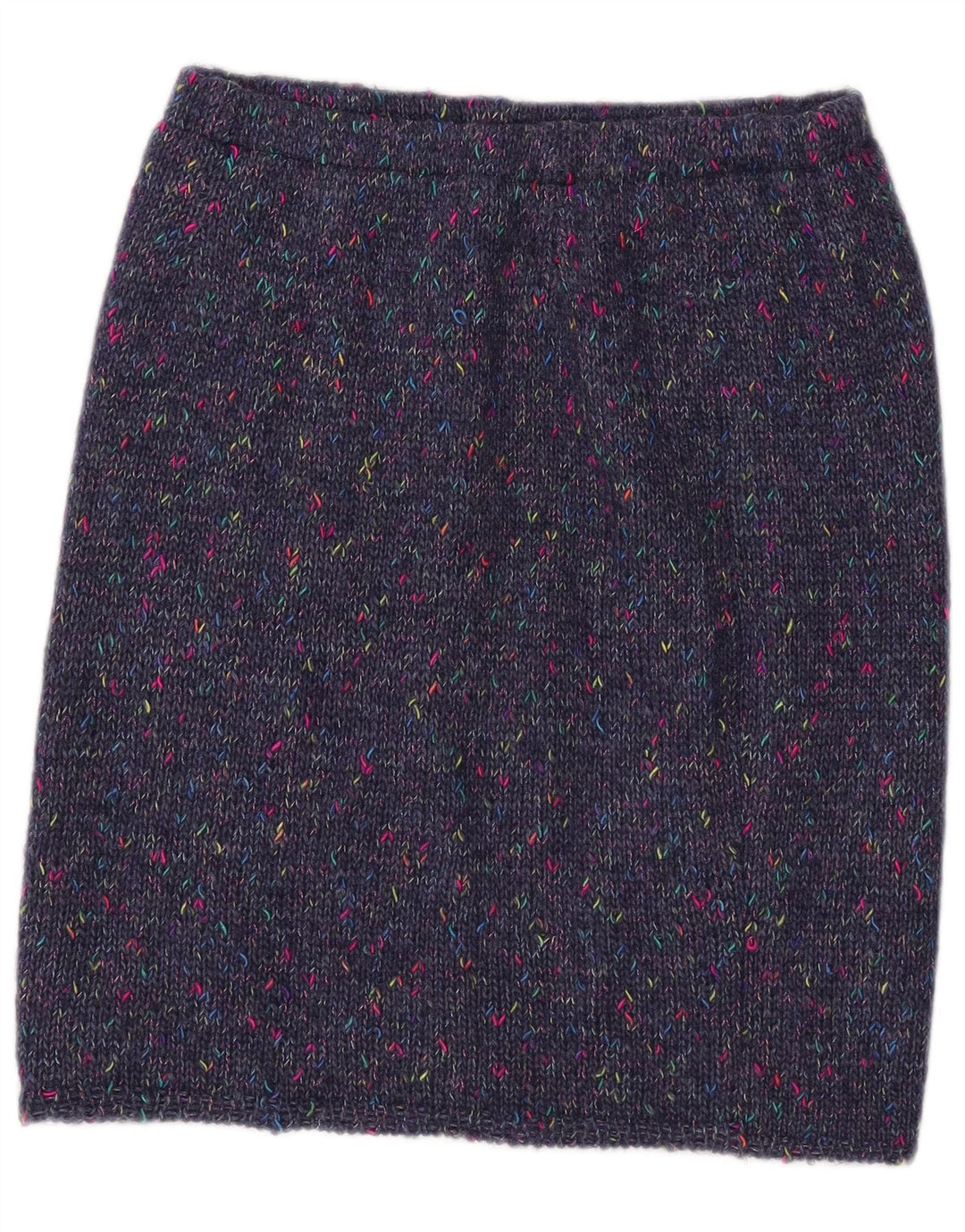 Saia reta feminina de malha VINTAGE W30 médio azul marinho manchado