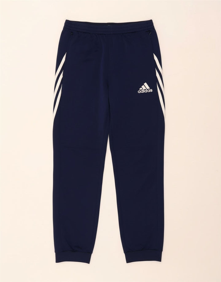 Adidas meninos calças de treino joggers 13-14 anos XL azul marinho poliéster