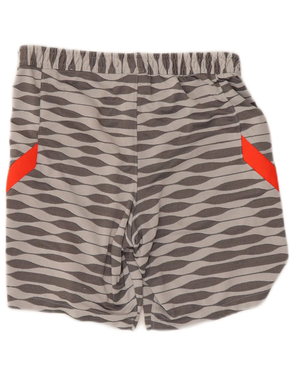 Nike Mens Dri Fit Slim Fit Sport Shorts Pequeno Cinza Geométrico Poliéster