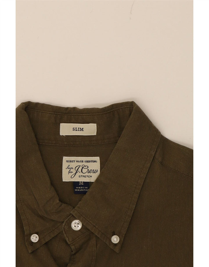 J. CREW Mens Slim Shirt Medium Khaki Cotton Vintage J. Crew and Second-Hand J. Crew from Messina Hembry 