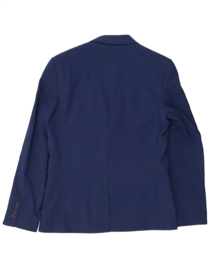 Jaqueta blazer masculina de 2 botões Marks & Spencer Reino Unido 38 lã azul médio