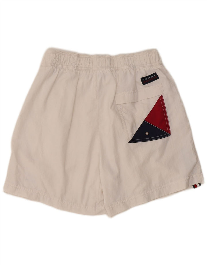 Shorts de natação feminino Tommy Hilfiger gráfico UK 12 médio branco