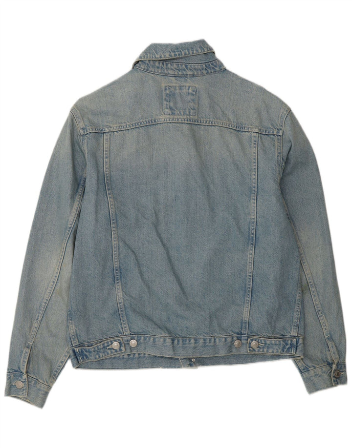 Jaqueta jeans masculina Zara UK 38 algodão azul médio