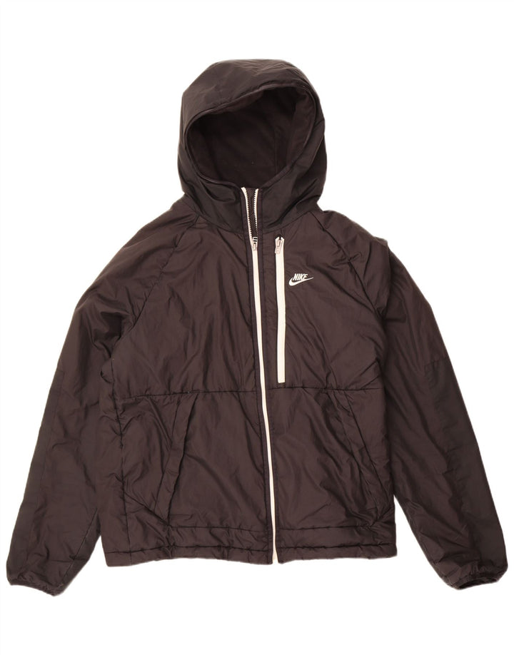 Jaqueta corta-vento Nike Womens Therma-Fit com capuz Reino Unido 14 Médio Preto