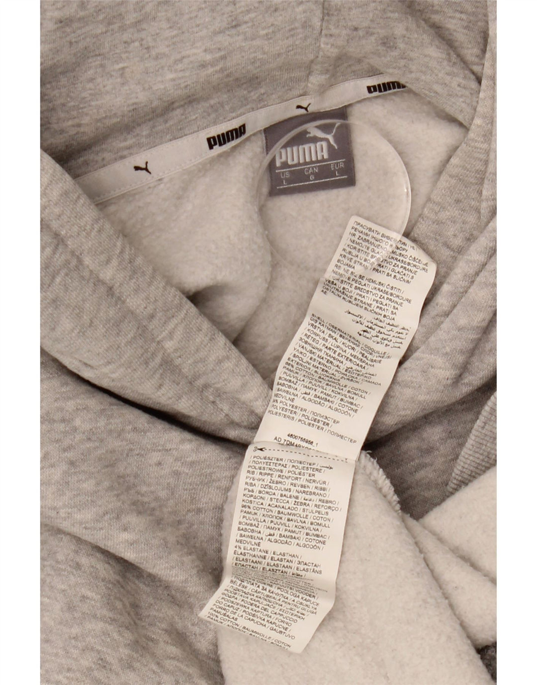 PUMA feminino gráfico oversized moletom com capuz Reino Unido 16 grande algodão cinza