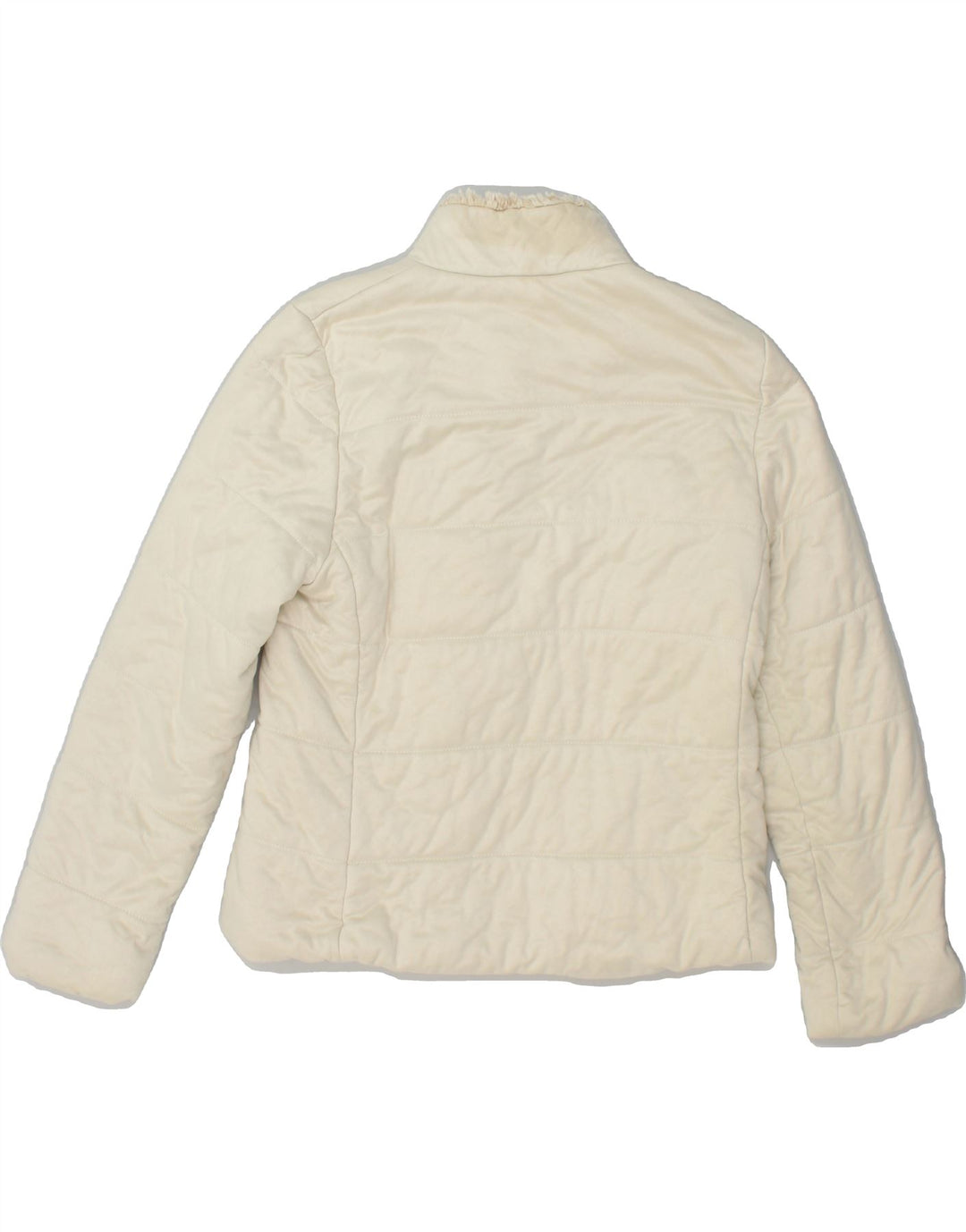 MARELLA Womens Padded Jacket UK 10 Small Beige Acrylic | Vintage Marella | Thrift | Second-Hand Marella | Used Clothing | Messina Hembry 