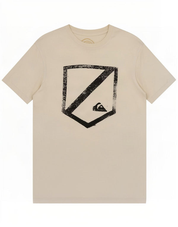 Camiseta masculina Quiksilver com estampa gráfica grande de algodão branco