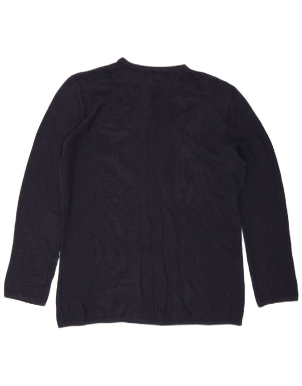 Zara Top masculino manga comprida médio azul marinho
