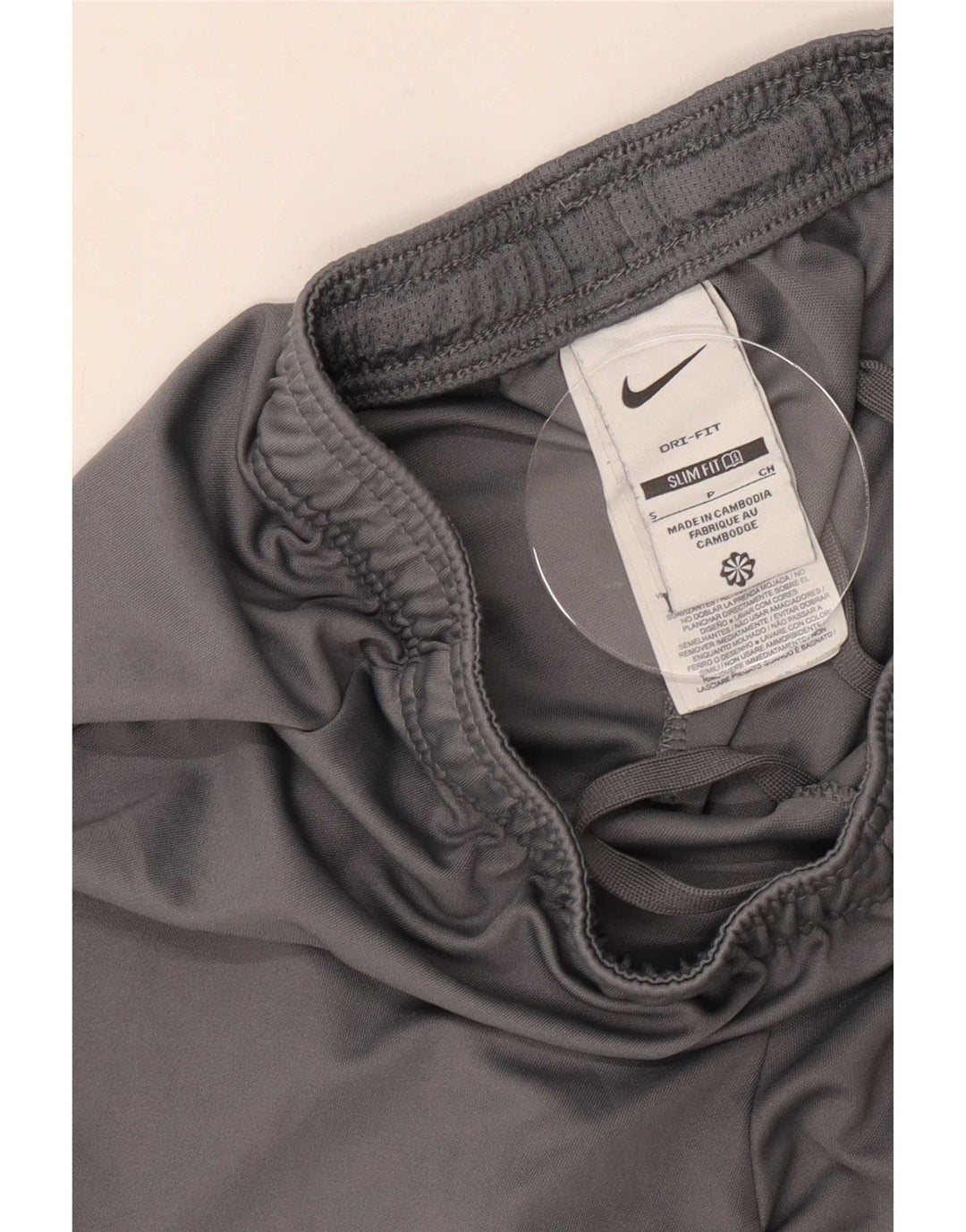 Shorts esportivos masculinos Nike Dri Fit Slim pequeno cinza colorblock poliéster