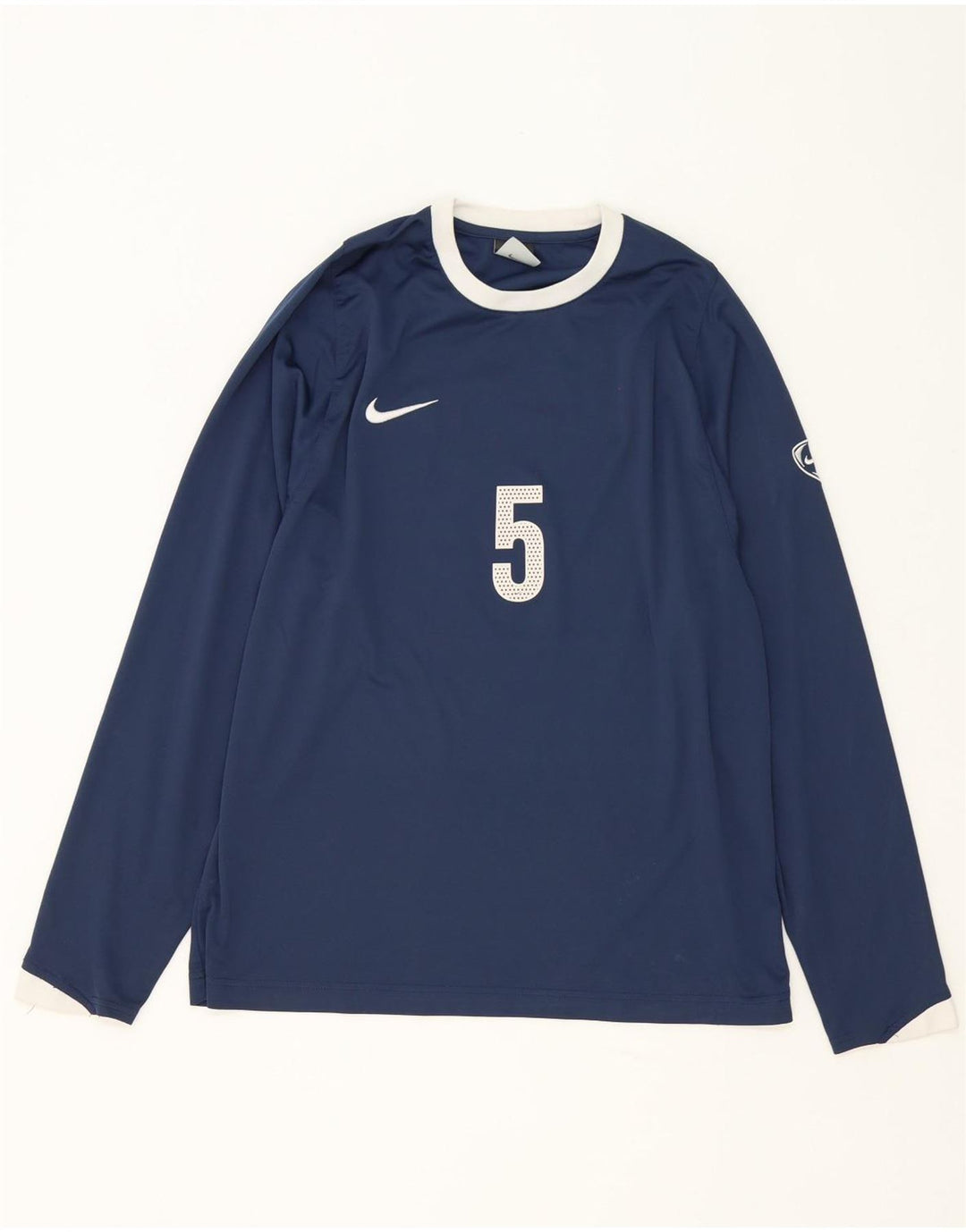 Nike Mens Graphic Top Manga Longa UK 39/41 Médio Azul Marinho Poliéster