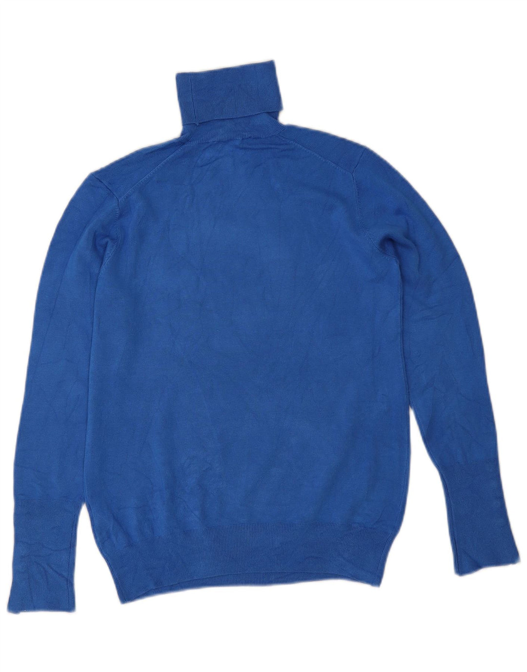 Suéter feminino Zara com gola redonda e viscose azul grande Reino Unido 14