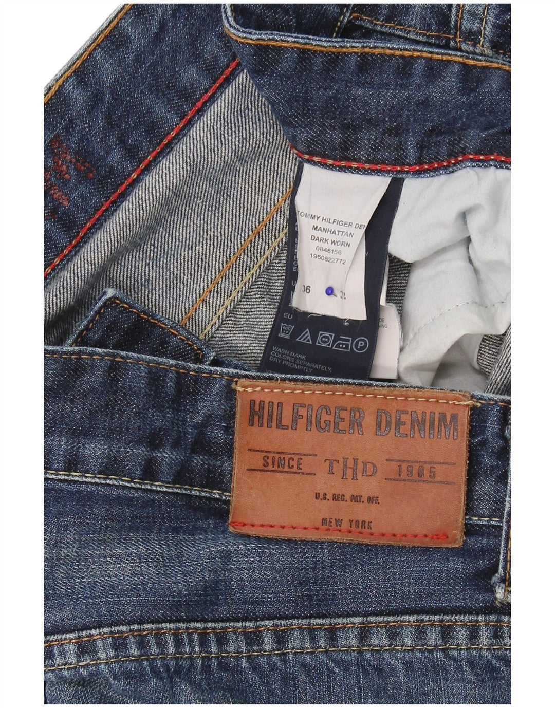 Tommy Hilfiger Masculino Bootcut Jeans W36 L32 Azul Marinho Algodão