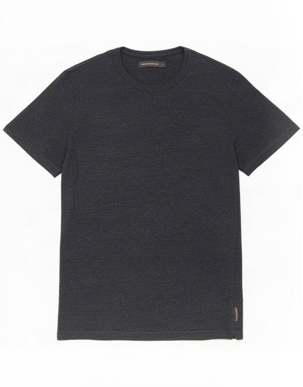 Camiseta masculina French Connection Top grande algodão manchado cinza